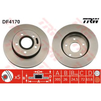 Kočioni disk TRW DF4170