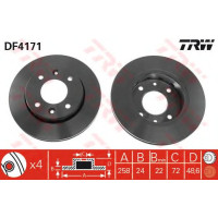 Kočioni disk TRW DF4171