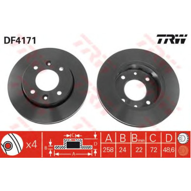 Kočioni disk TRW DF4171