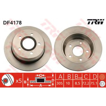Kočioni disk TRW DF4178