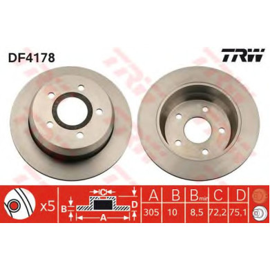 Kočioni disk TRW DF4178