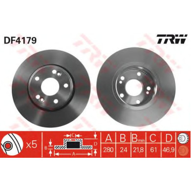 Kočioni disk TRW DF4179