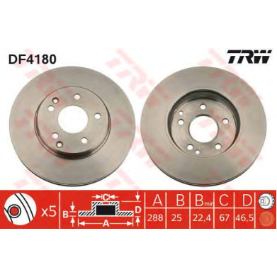 Kočioni disk TRW DF4180