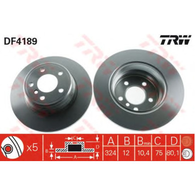 Kočioni disk TRW DF4189