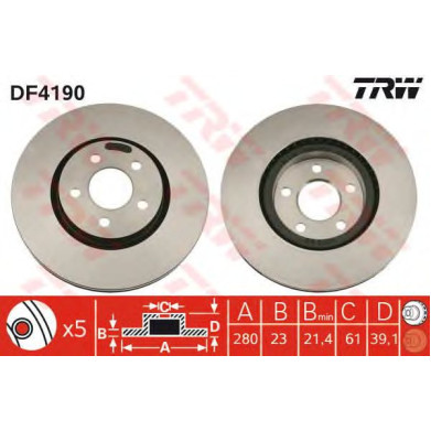 Kočioni disk TRW DF4190