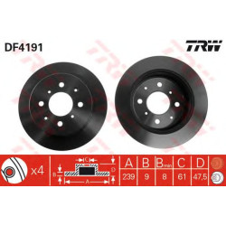 Kočioni disk TRW DF4191