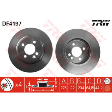 Kočioni disk TRW DF4197