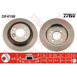 Kočioni disk TRW DF4198