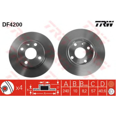 Kočioni disk TRW DF4200