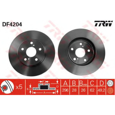 Kočioni disk TRW DF4204