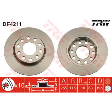 Kočioni disk TRW DF4211