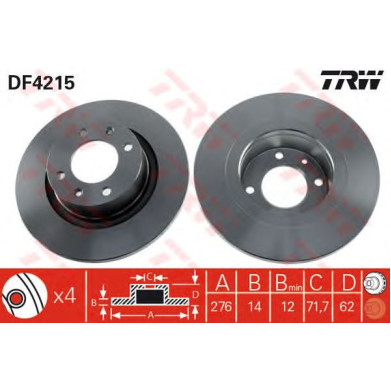 Kočioni disk TRW DF4215