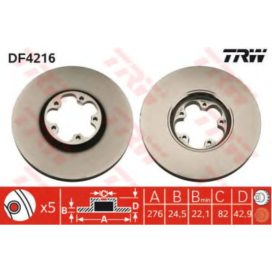 Kočioni disk TRW DF4216