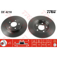 Kočioni disk TRW DF4218