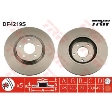 Kočioni disk TRW DF4219S