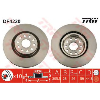 Kočioni disk TRW DF4220