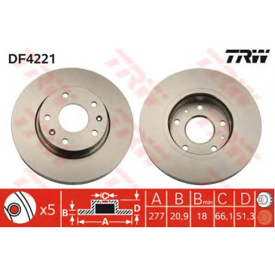 Kočioni disk TRW DF4221