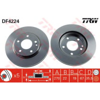 Kočioni disk TRW DF4224