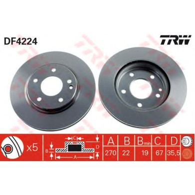 Kočioni disk TRW DF4224