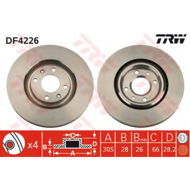 Kočioni disk TRW DF4226