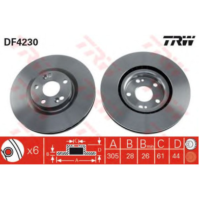 Kočioni disk TRW DF4230