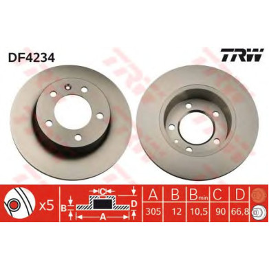 Kočioni disk TRW DF4234