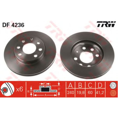 Kočioni disk TRW DF4236