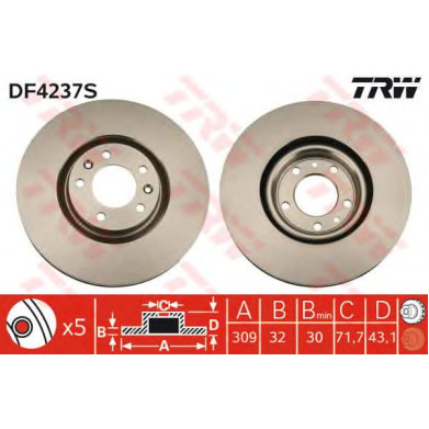 Kočioni disk TRW DF4237S