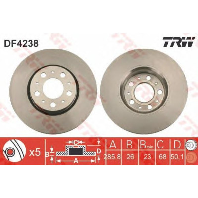 Kočioni disk TRW DF4238