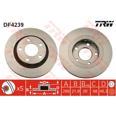 Kočioni disk TRW DF4239