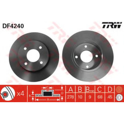 Kočioni disk TRW DF4240