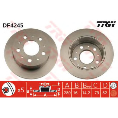 Kočioni disk TRW DF4245