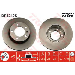 Kočioni disk TRW DF4249S