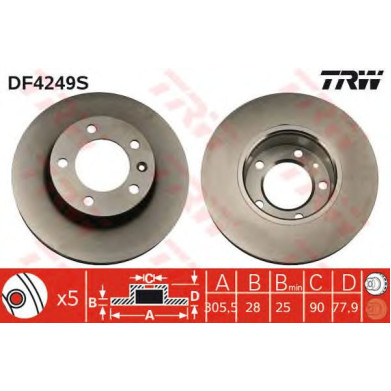 Kočioni disk TRW DF4249S