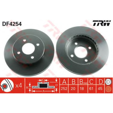 Kočioni disk TRW DF4254