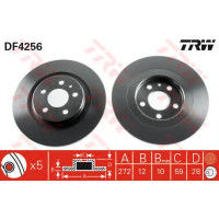 Kočioni disk TRW DF4256