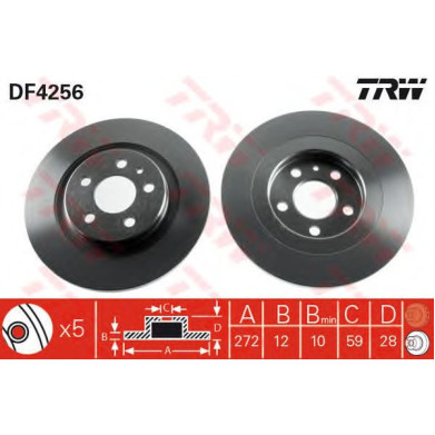 Kočioni disk TRW DF4256