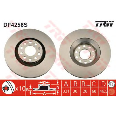 Kočioni disk TRW DF4258S