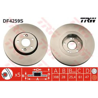 Kočioni disk TRW DF4259S