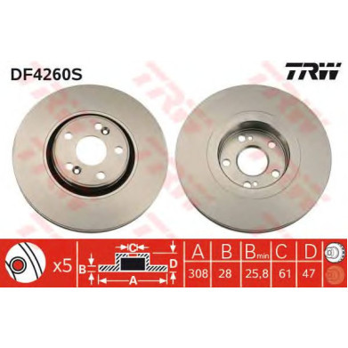 Kočioni disk TRW DF4260S
