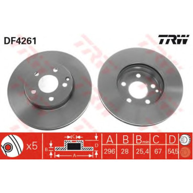 Kočioni disk TRW DF4261