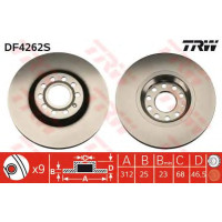 Kočioni disk TRW DF4262S