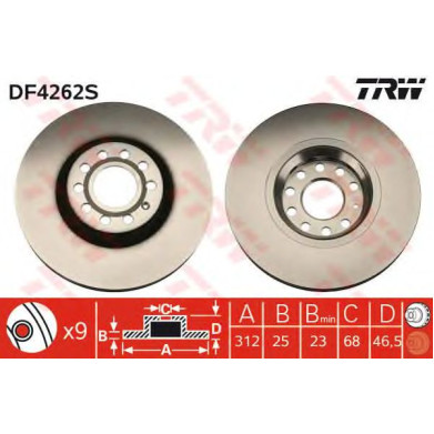 Kočioni disk TRW DF4262S