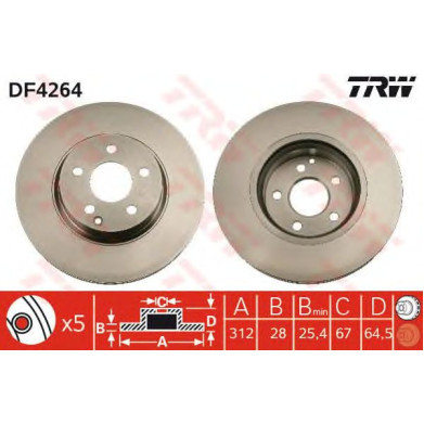 Kočioni disk TRW DF4264