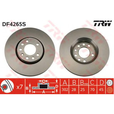 Kočioni disk TRW DF4265S