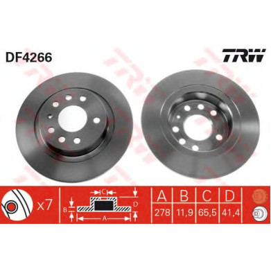 Kočioni disk TRW DF4266