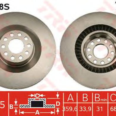 Kočioni disk TRW DF4268S