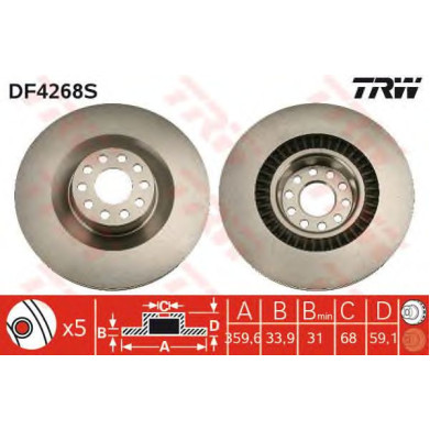Kočioni disk TRW DF4268S