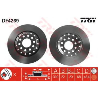 Kočioni disk TRW DF4269
