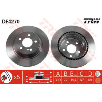 Kočioni disk TRW DF4270